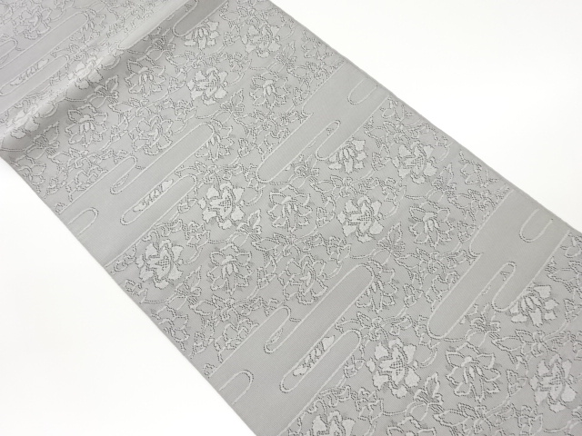 綴れヱ霞に花唐草模様名古屋帯